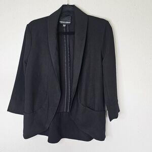 Harlow & Graham Womens Black Blazer Open Front Size M‎ Medium